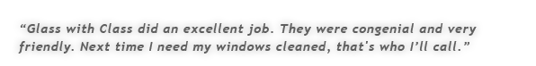 Glass with Class Testimonial