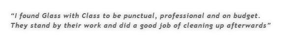 Glass with Class Testimonial